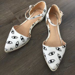 Eyeball Flats with Ankle Strap